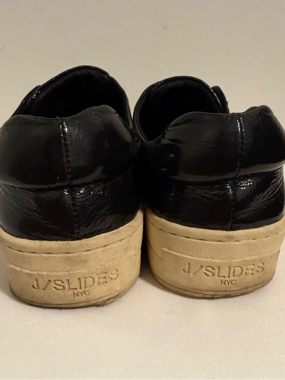 J/SLIDES Alara Charcoal Patent Slip On Platform Sneaker 6
